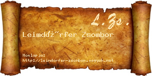 Leimdörfer Zsombor névjegykártya